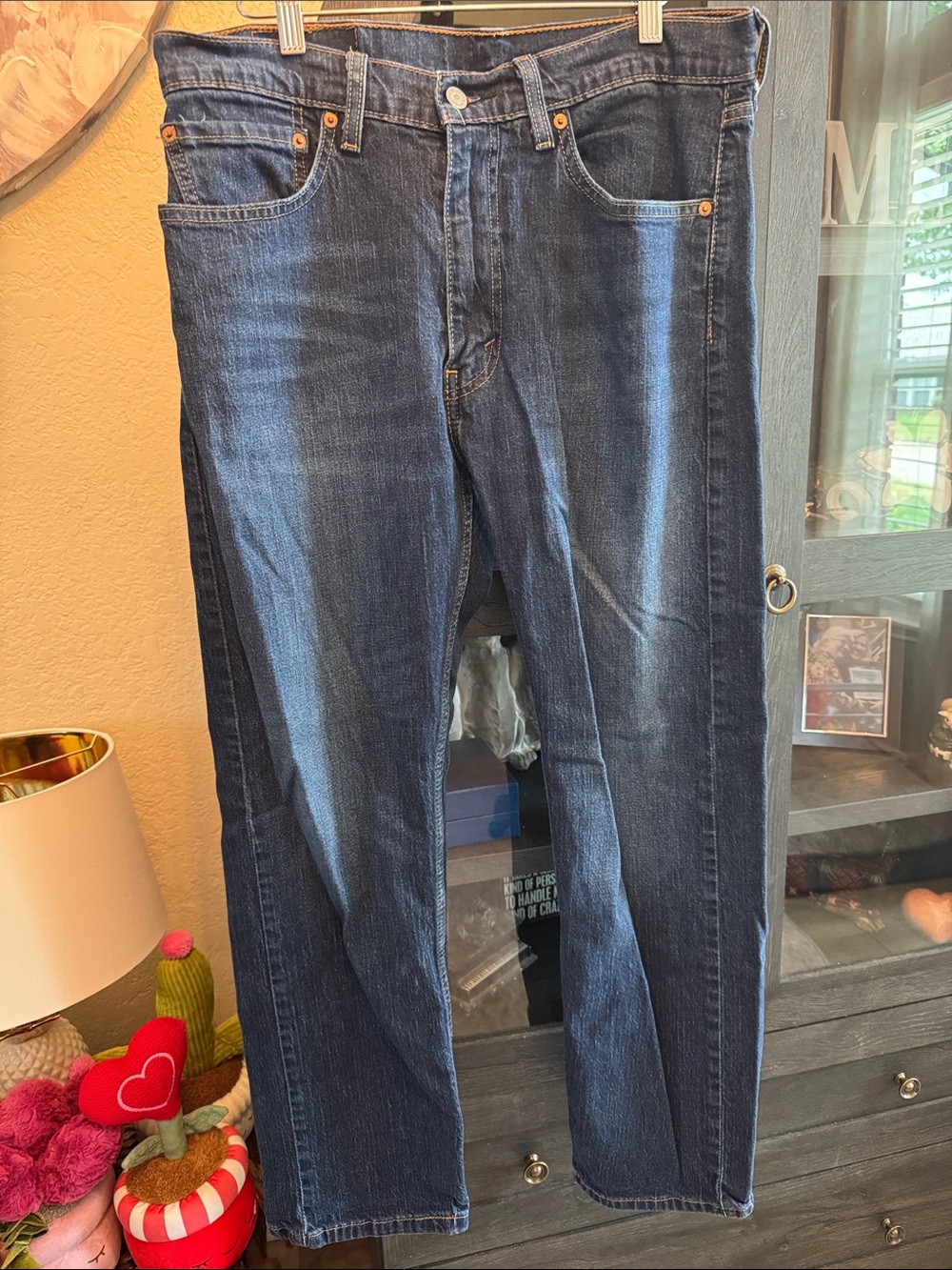 Levi's Men's Relaxed Jeans in Dark Blue Denim